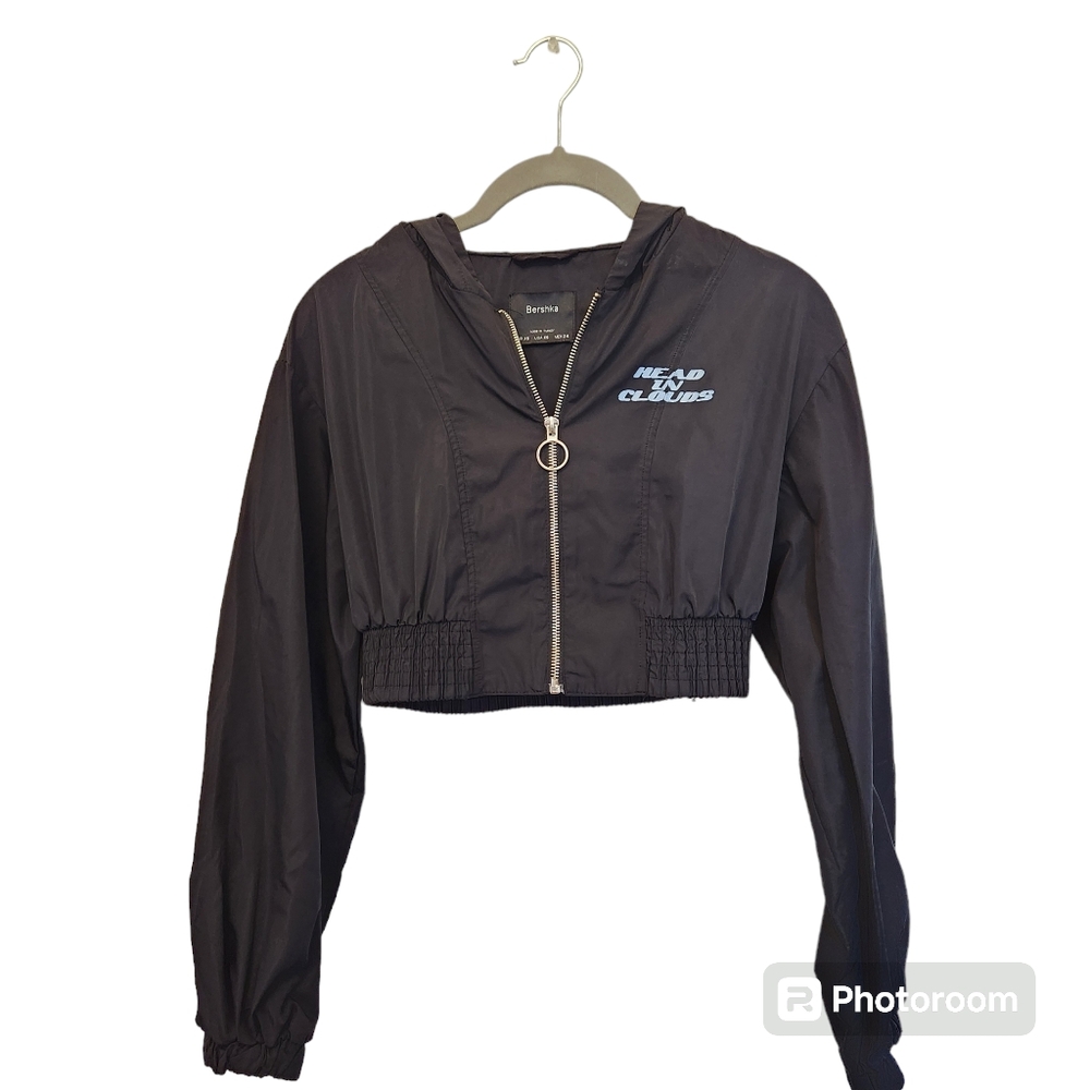 Bershka "head in the clouds" cropped jacket
